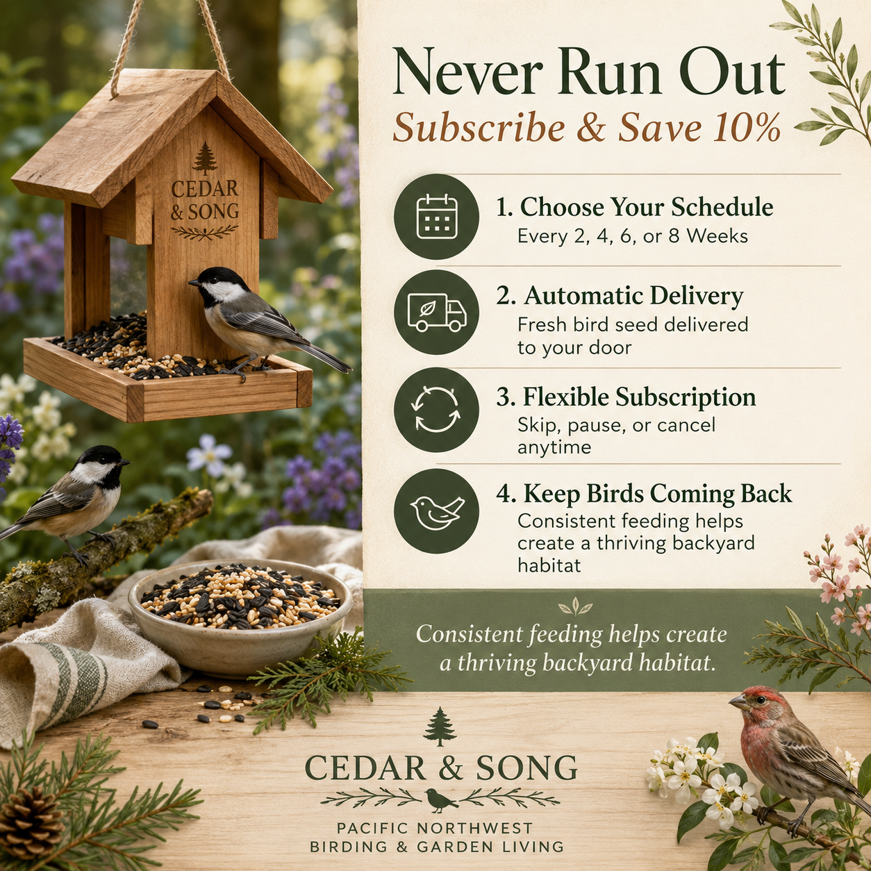 Cedar & Song Pacific Northwest Finch Blend