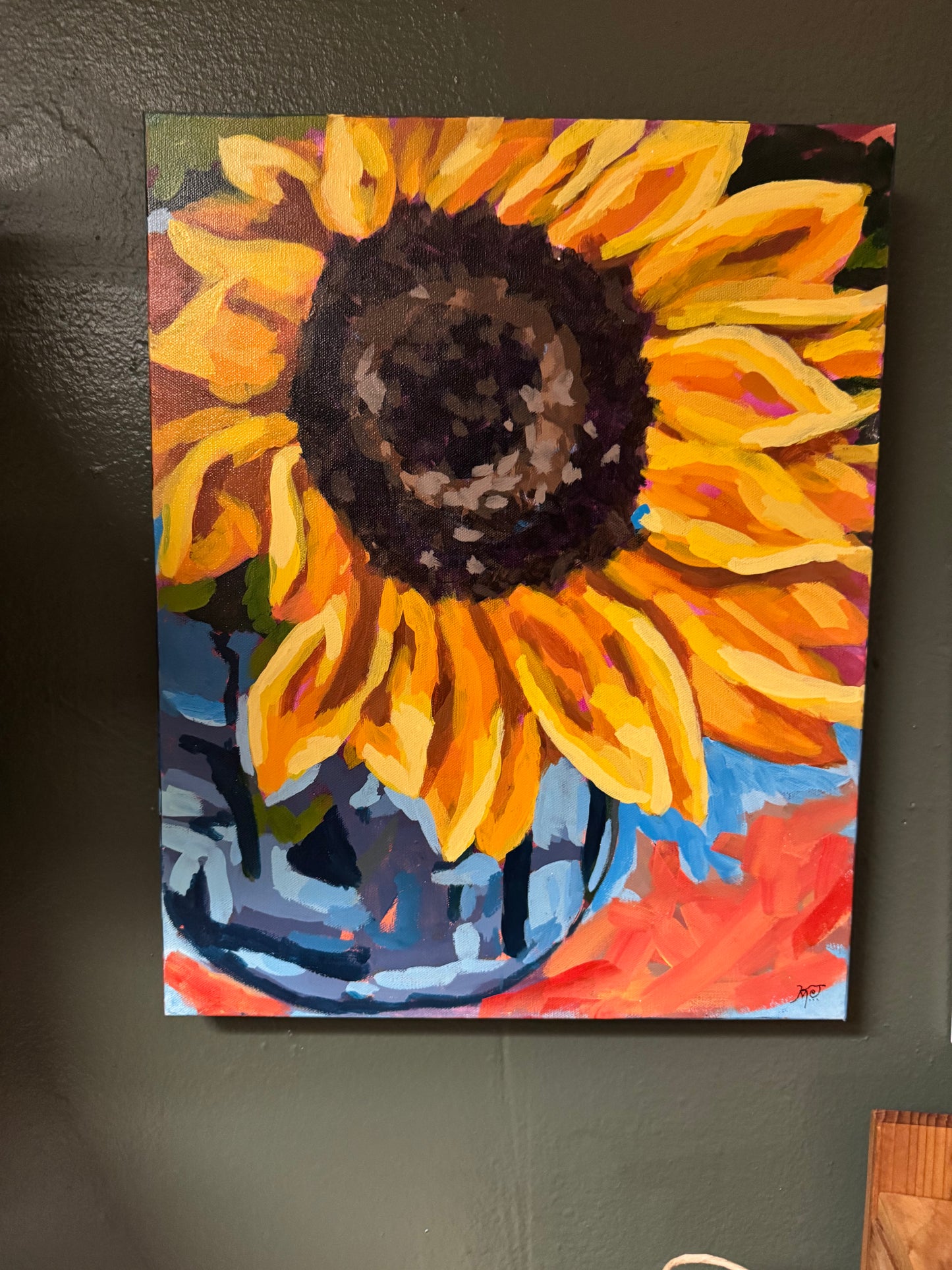 Sunflower 16" x 18" Canvas | Original Acrylic Painting by Kristy McDonald