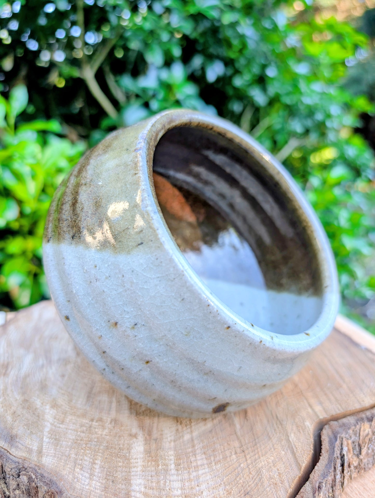 Handcrafted Celadon Green Studio Pottery Bowl | Footed Artisan Stoneware