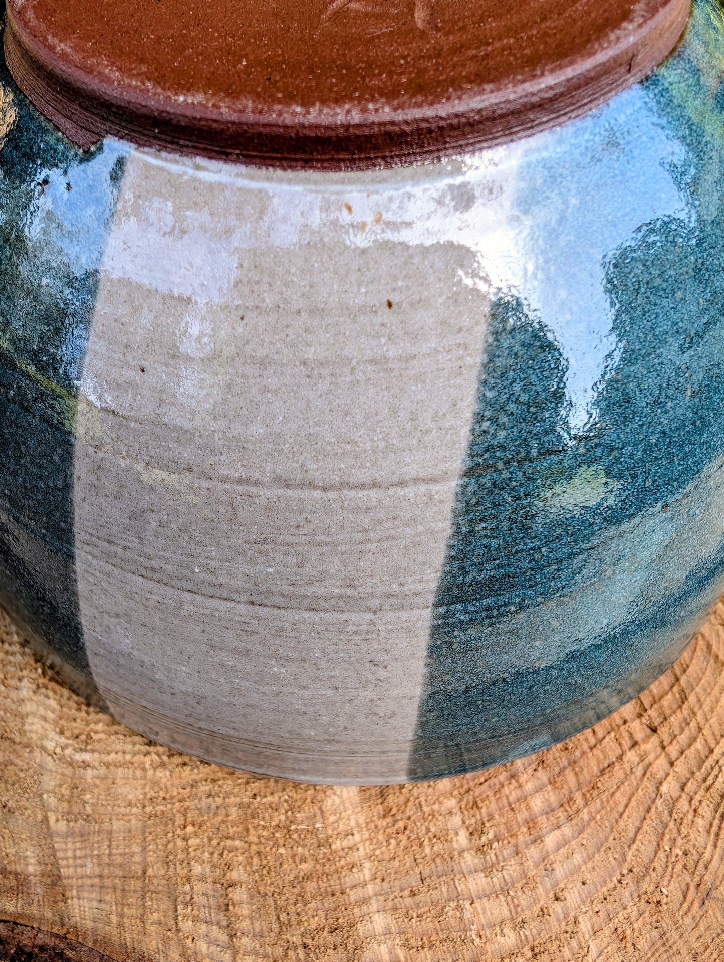 Signed Studio Pottery Soup Mug | Evergreen Stoneware | Dated 2015