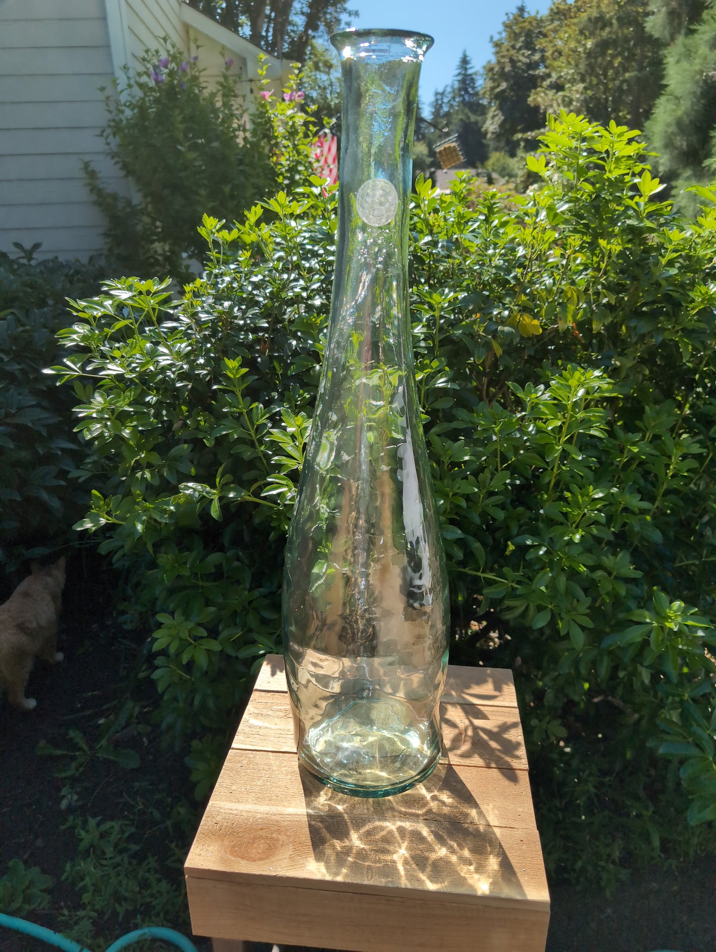 Often took 100% recycled glass floor vase bottle by Vidrios San Miguel made in Spain