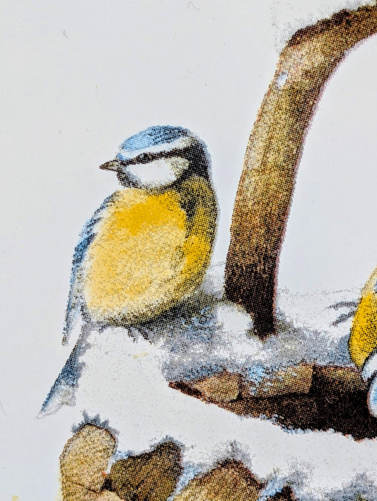 Vintage 1995 Hallmark Marjolein Bastin Bird Trivet | Ceramic Tile in Cast Iron Branch Frame | Blue Tit Woodland Wall Decor