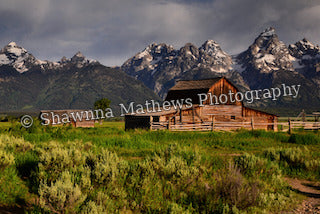 Mountain Barn — Canvas Landscape Artwork, 12 x 24