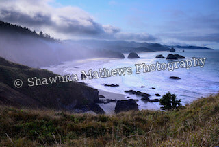 Misty Pacific Northwest Coast — Framed Photograph, 8 × 10
