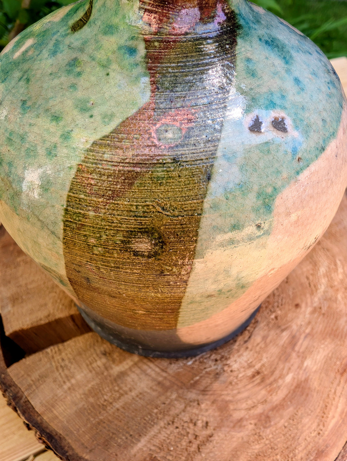 Signed Studio Pottery Bud Vase | Celadon & Earth Glaze Handmade Ceramic Vessel