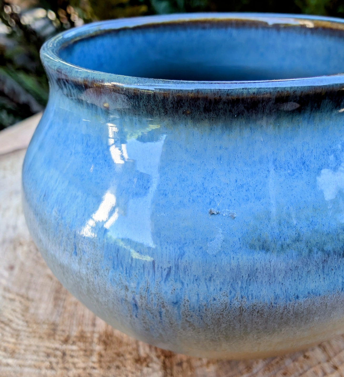 Signed Choctaw Studio Pottery Bowl | Earth to Art by C. Young | Blue Green & Sand Glaze Ceramic Vessel