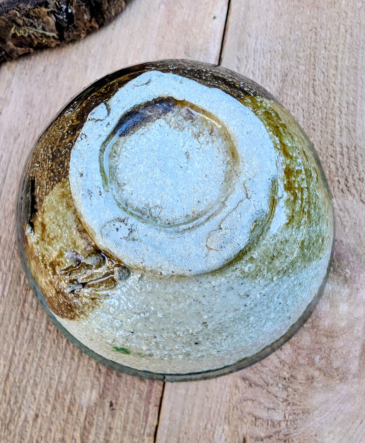 Green Studio Pottery Finger Bowl | Celadon & Earth Glaze Ceramic Dish