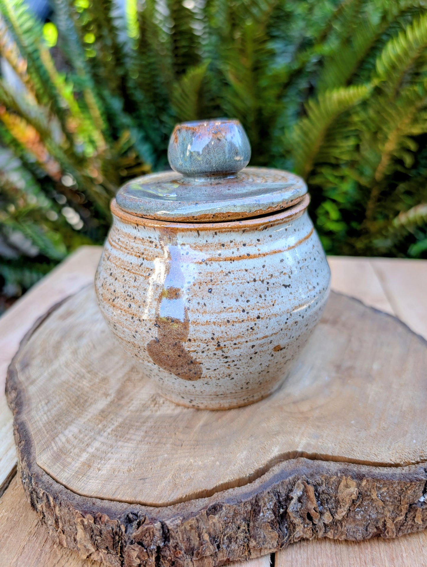 Vintage Studio Pottery Lidded Stoneware Jar | Handmade Artisan Ceramic Vessel