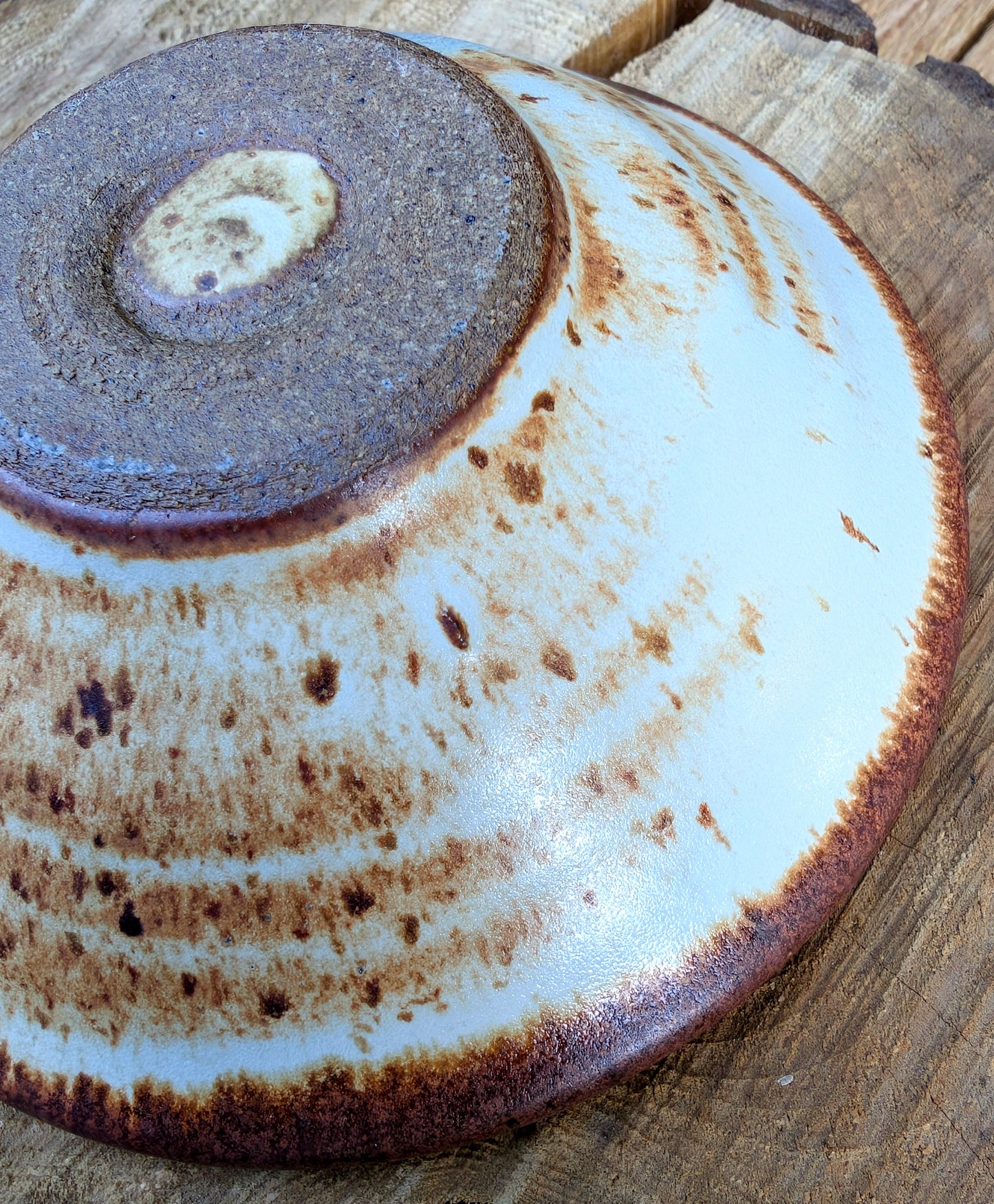 Studio Pottery Finger Bowl | Brown & Blue Artisan Ceramic Bowl