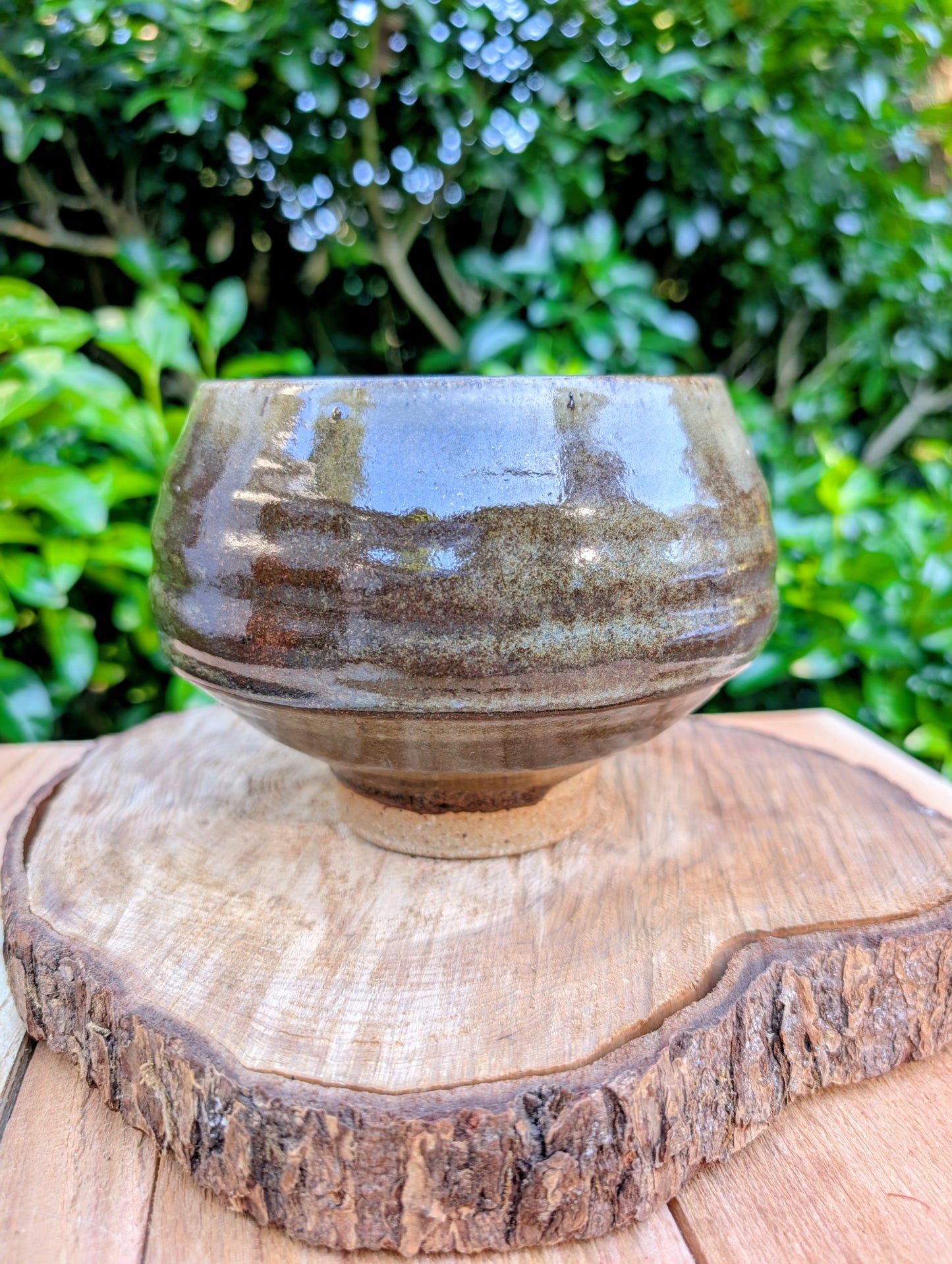 Handcrafted Celadon Green Studio Pottery Bowl | Footed Artisan Stoneware