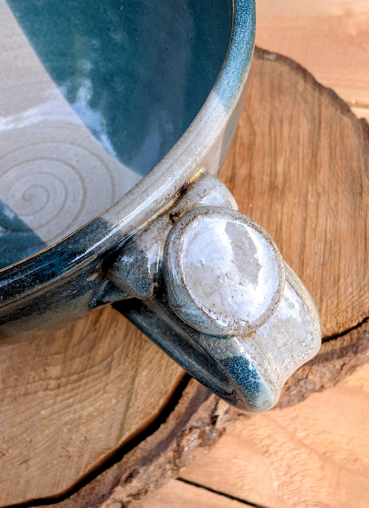 Signed Studio Pottery Soup Mug | Evergreen Stoneware | Dated 2015