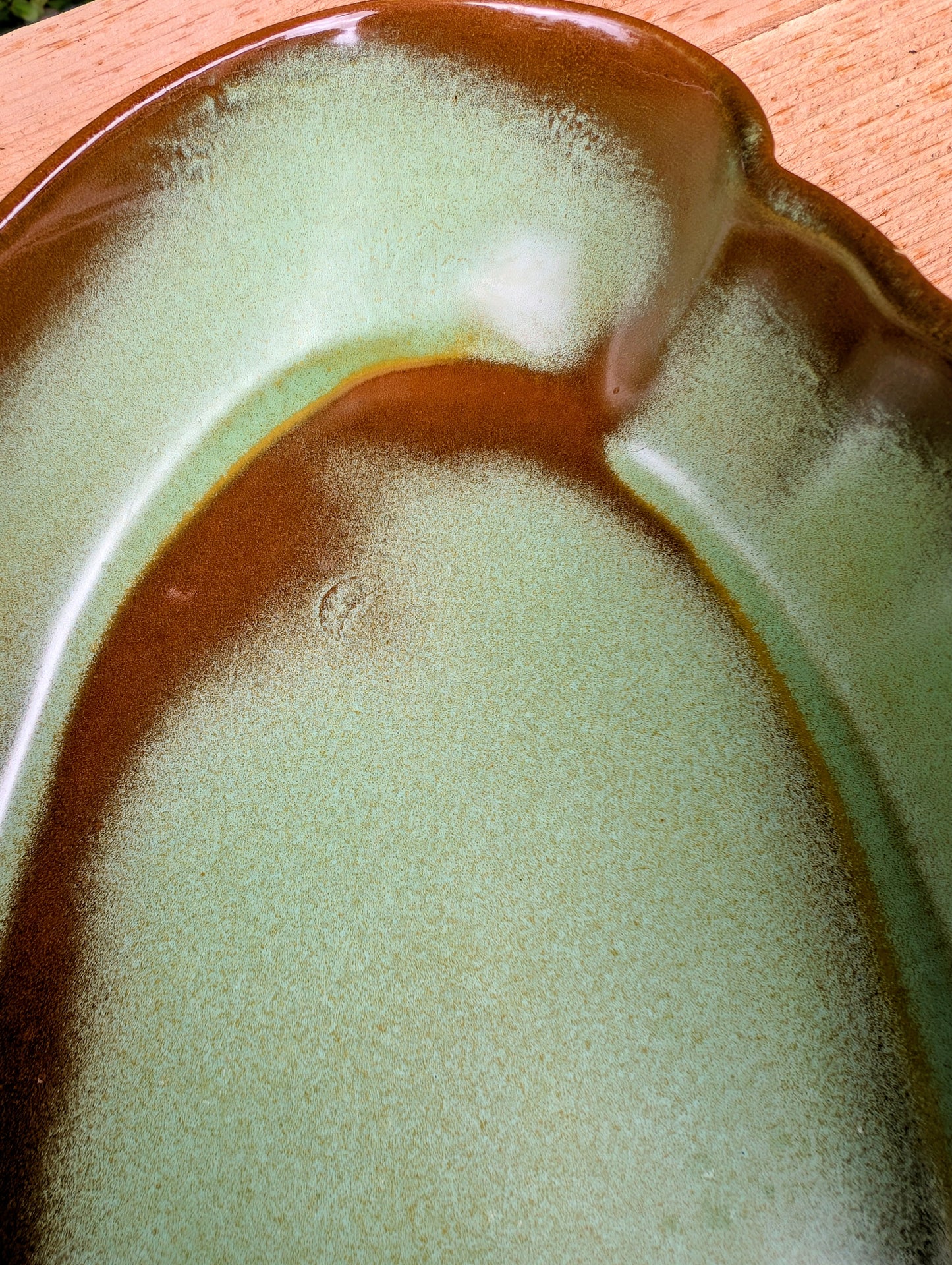 Vintage Frankoma Pottery Bowl #205 | Sage Green Oval Serving Dish