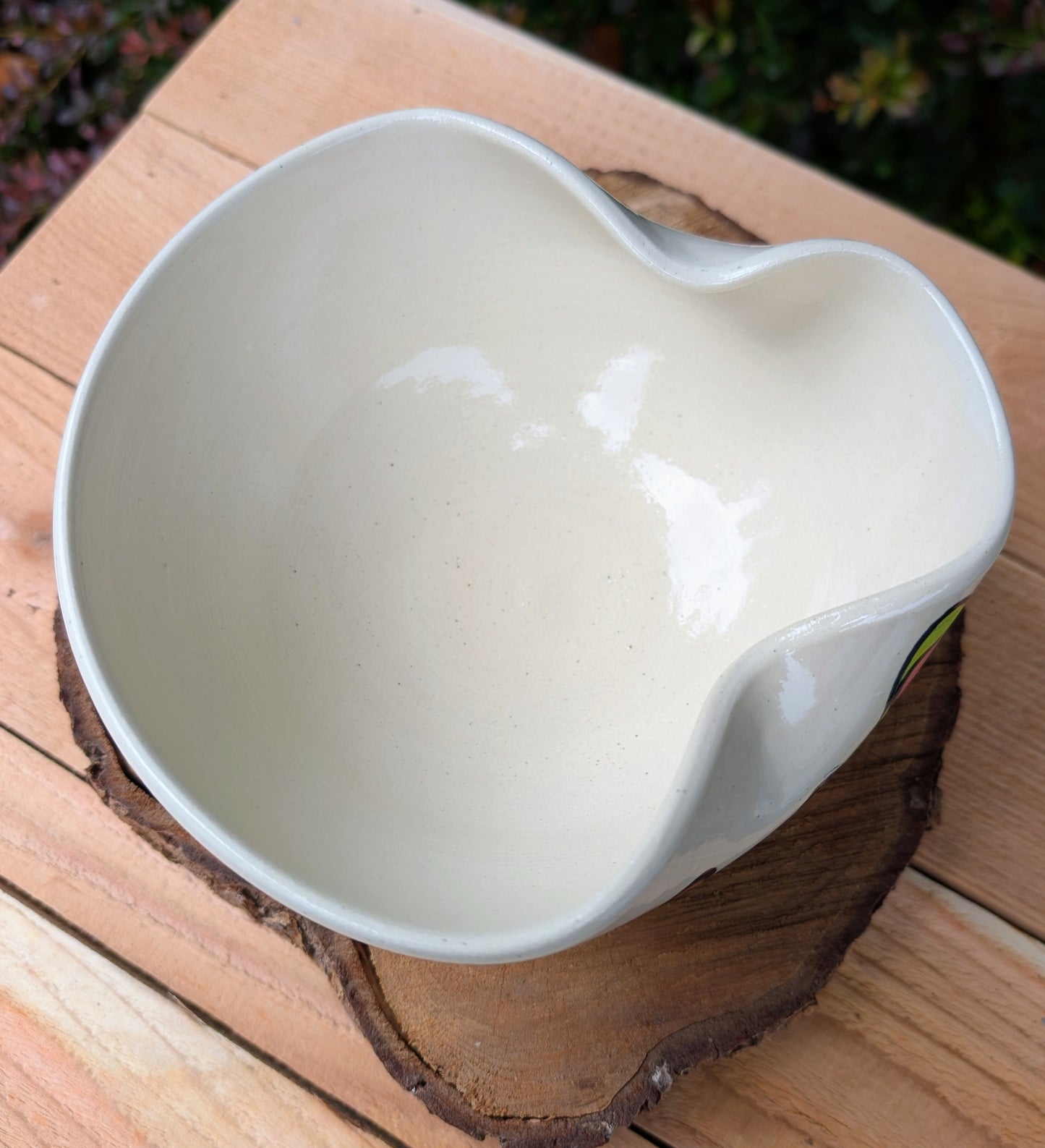 Kelly Jo Studio Pottery Art Bowl | Signed Hand-Painted Abstract Ceramic Bowl