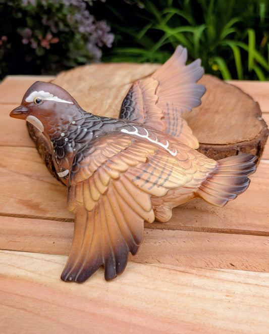 Vintage 1970s Ardco Flying Quail Wall Figurine | Hand Painted Ceramic Bird Decor