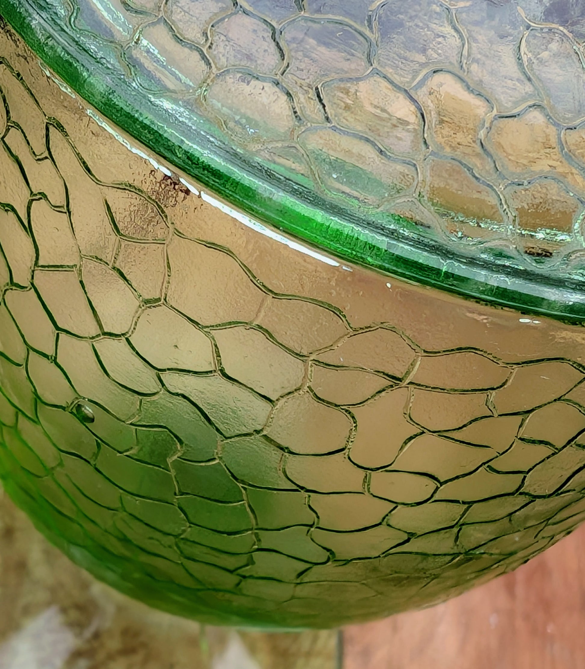 Two beautiful vintage emerald green covered pedestal candy dishes are offered in one convenient listing. Choose between a textured crackle glass design or an elegant Art Deco geometric pattern—each sold individually and carefully curated for collectors and vintage home décor enthusiasts.