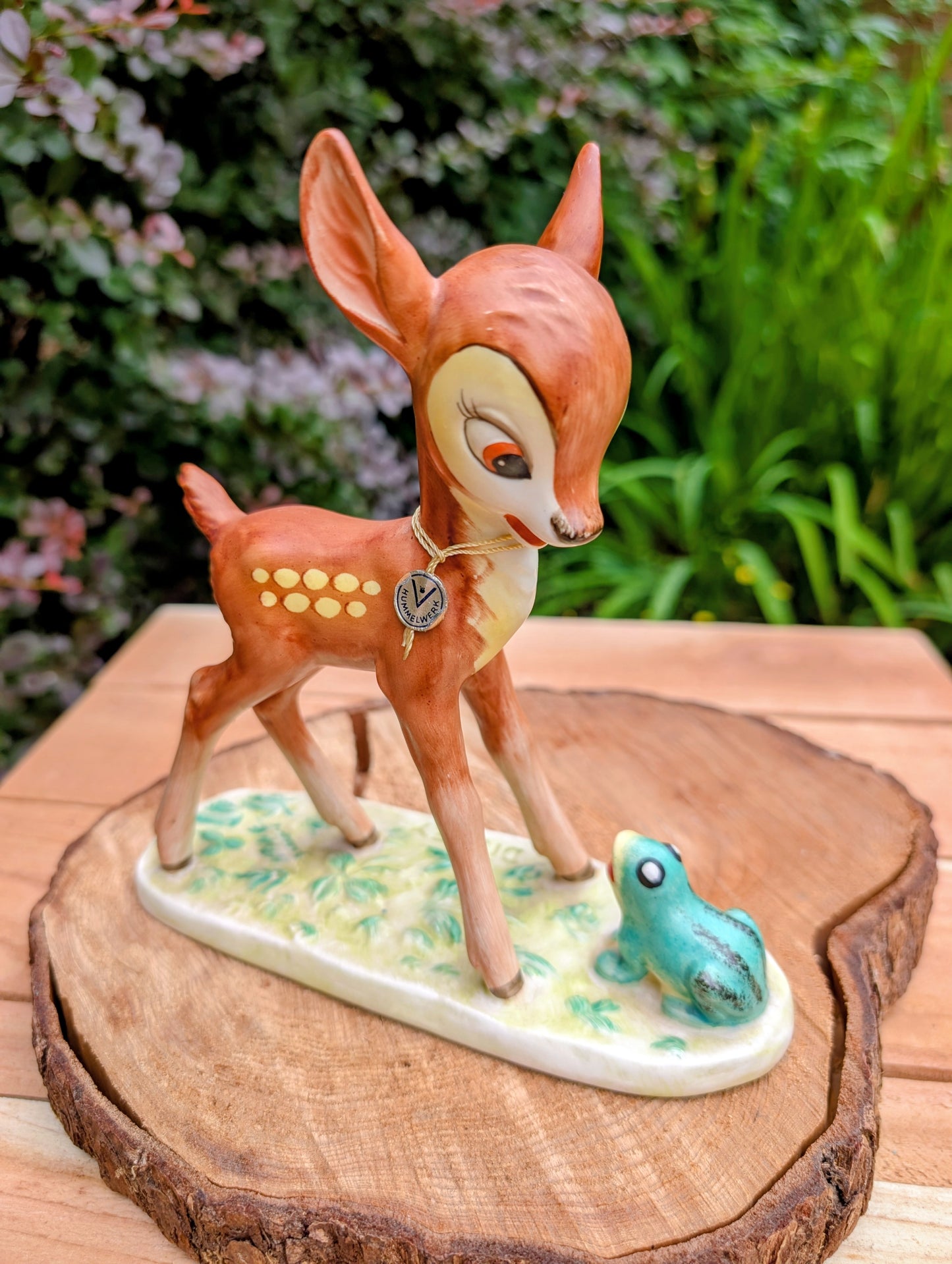 1955 Goebel Disney Bambi with Frog Figurine | DIS111 West Germany Ceramic Collectible with Original Hummelwerk Tag