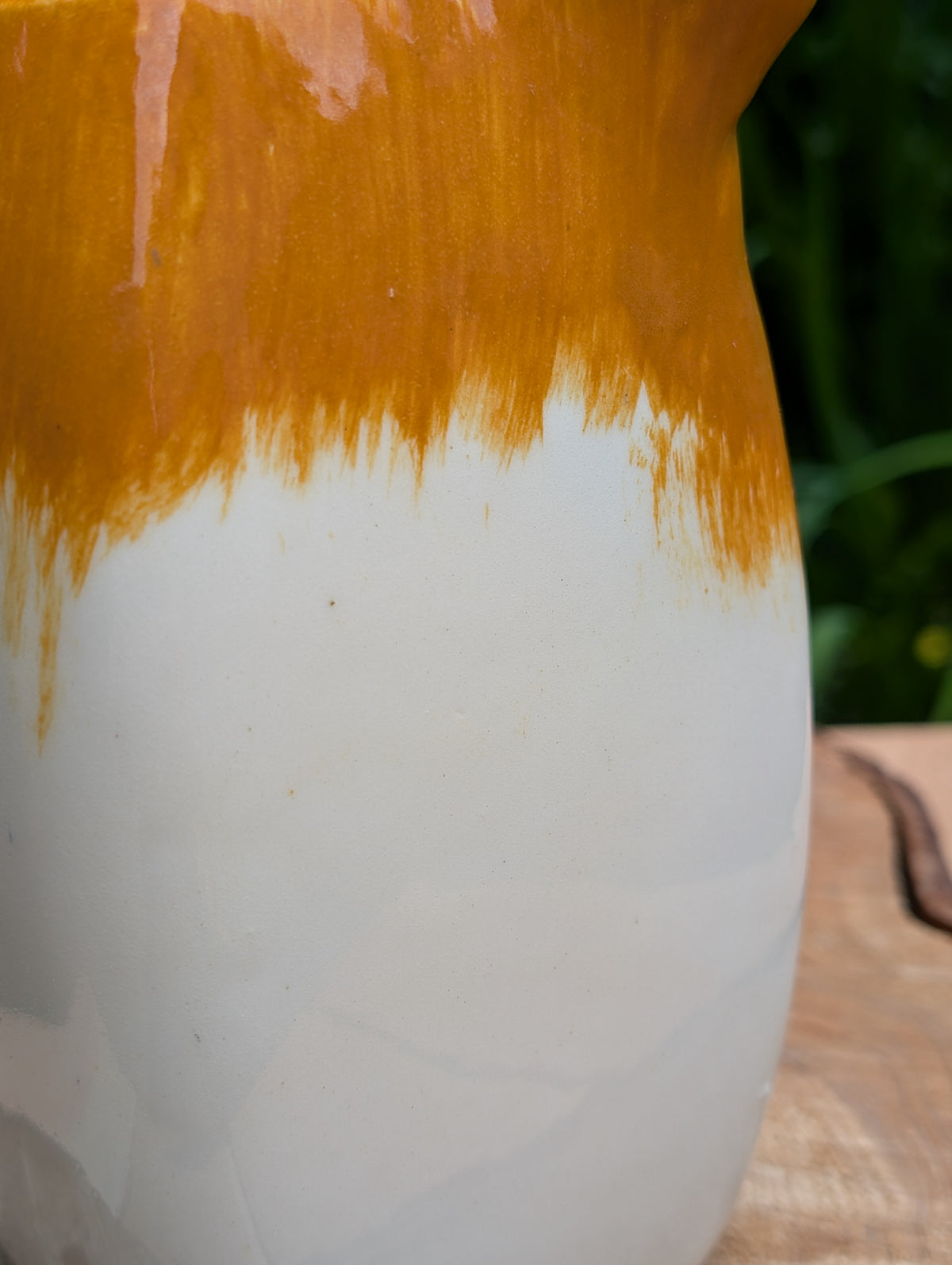 Vintage Orange Drip Glaze Ceramic Pitcher | Sculptural Pottery Vase