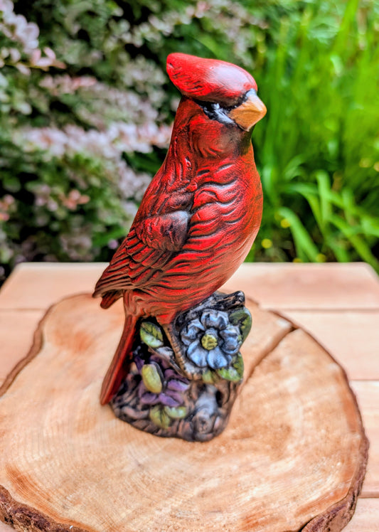 Celebrate the beauty of North American wildlife with this charming hand-painted ceramic cardinal figurine, dated 1978 and signed by the artist (appears to read "Rylco"). Its warm woodland styling and handcrafted character make it a timeless accent for nature-inspired homes, cabins, and cottage décor.