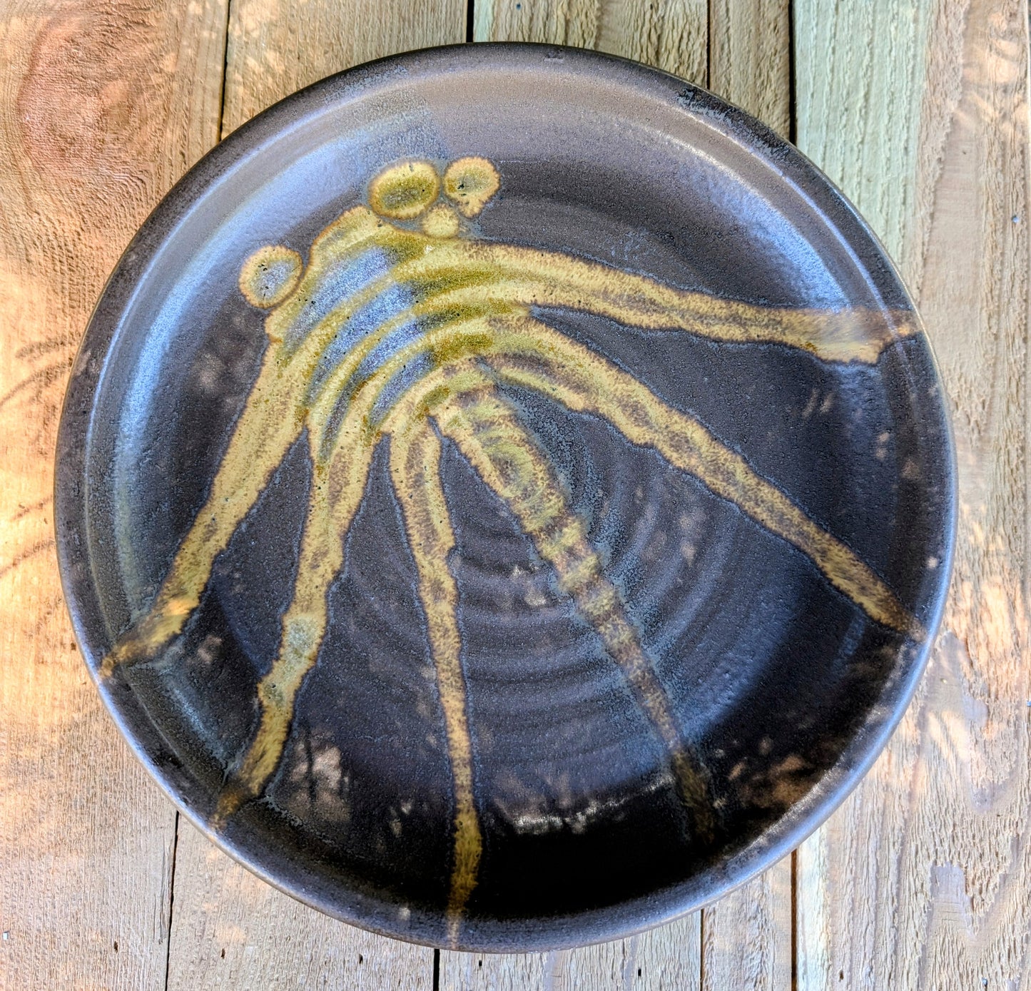 Handmade Studio Pottery Art Plate | Abstract Octopus Stoneware Decorative Plate | Coastal Ceramic Wall Art