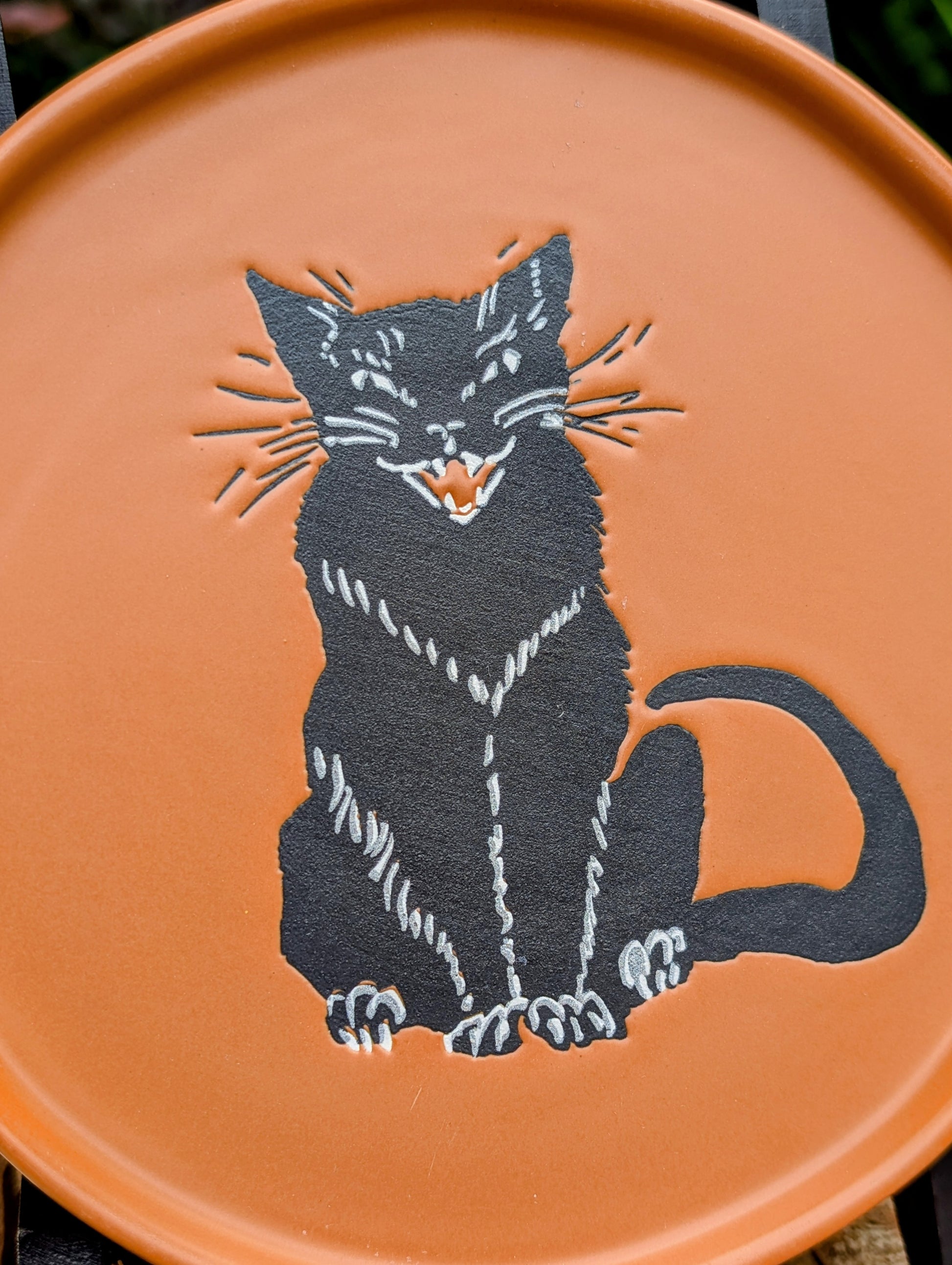 Celebrate the cozy charm of autumn with this whimsical Threshold™ Black Cat Stoneware Plate. Perfect as a snack plate, jewelry dish, decorative coaster, or seasonal accent, each plate is sold individually, with a matching pair available while supplies last.